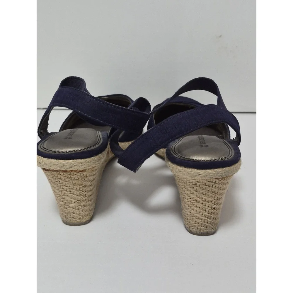 Naturalizer Espadrille Wedge Shoes Women's 10 Medium Blue Slingback Preppy